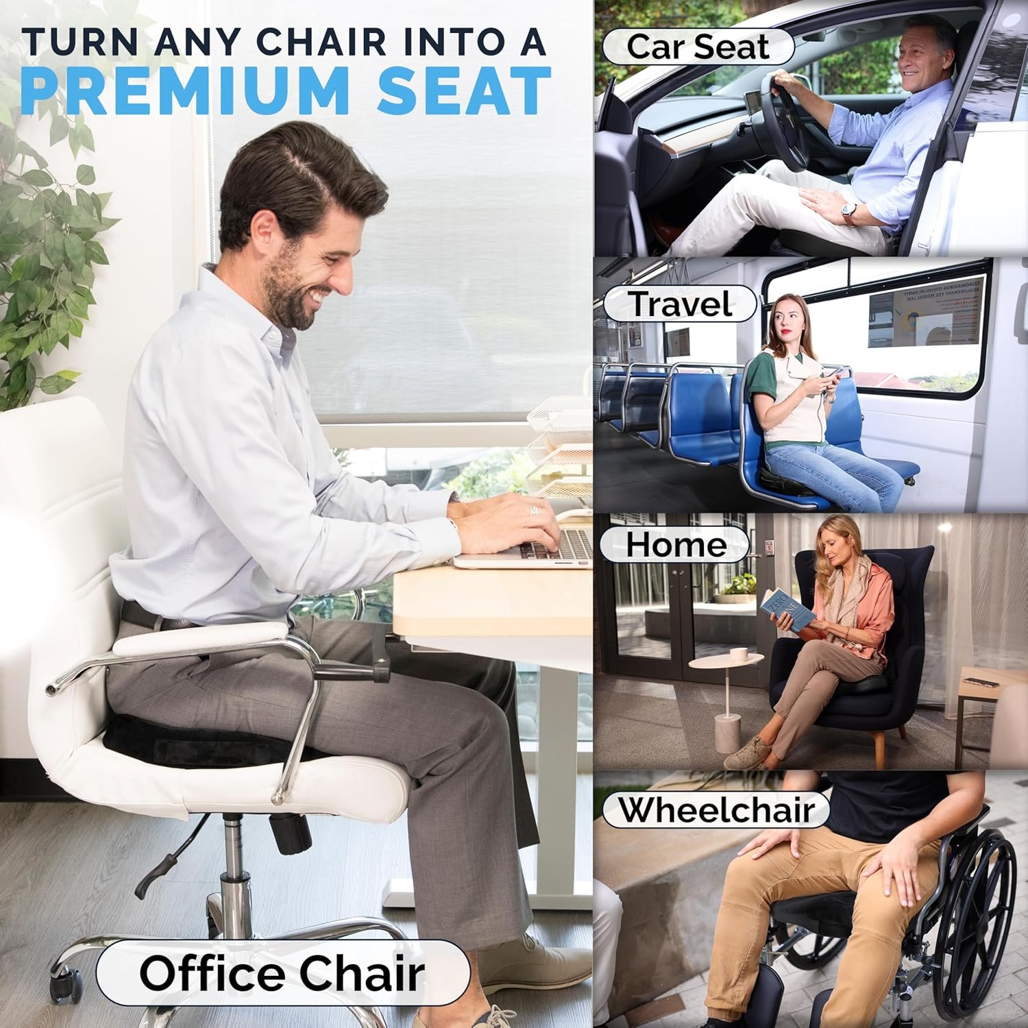 All-in-One Luxe Comfort Cushion for Car & Chair Seating