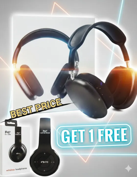 Wireless Headphones, P47 Bluetooth Foldable