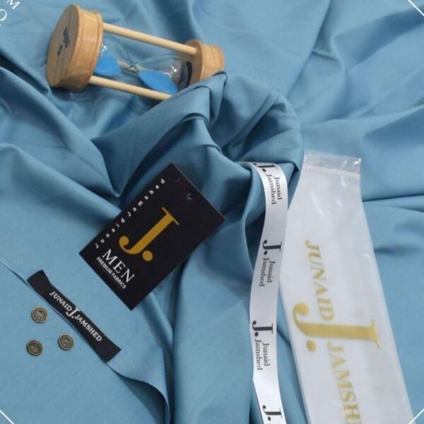 Men's Wash & Wear Sky Blue Suit Boski Junaid Jamshed