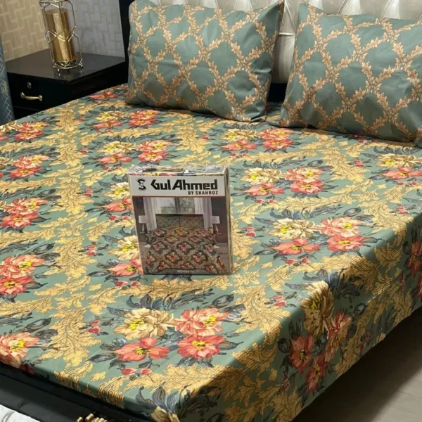 Cotton Printed Double Bed Sheet Set Multicolor