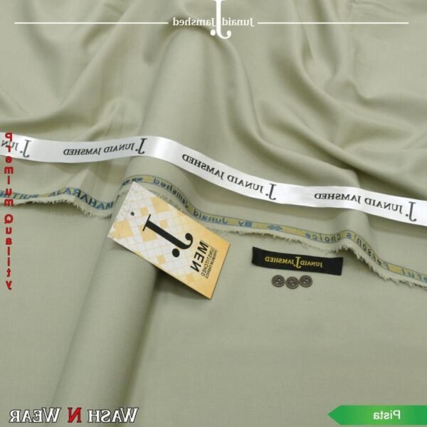 Junaid Jamshed Men's Pista Green Wash & Wear Suit