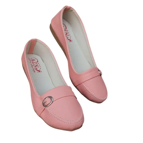 Pink Women's Synthetic Leather Loafers Size