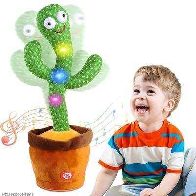 Green Dancing Cactus Plush Toy for Kids with Lights & Music
