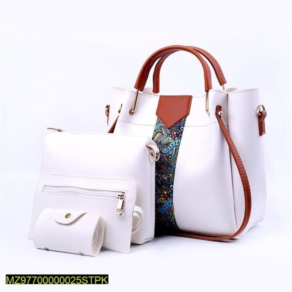 Premium PU Leather 4-Piece Handbag Set with Paisley Design
