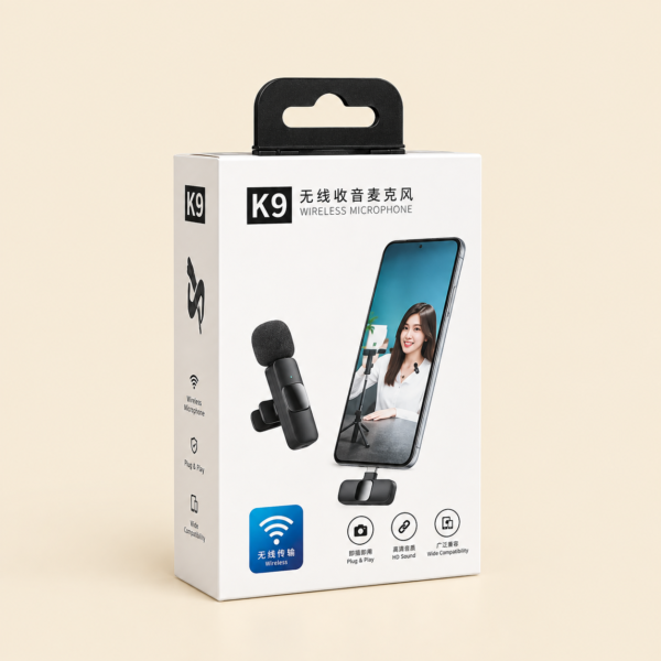 K9 wireless lavalier microphone with Type-C and iOS receiver
