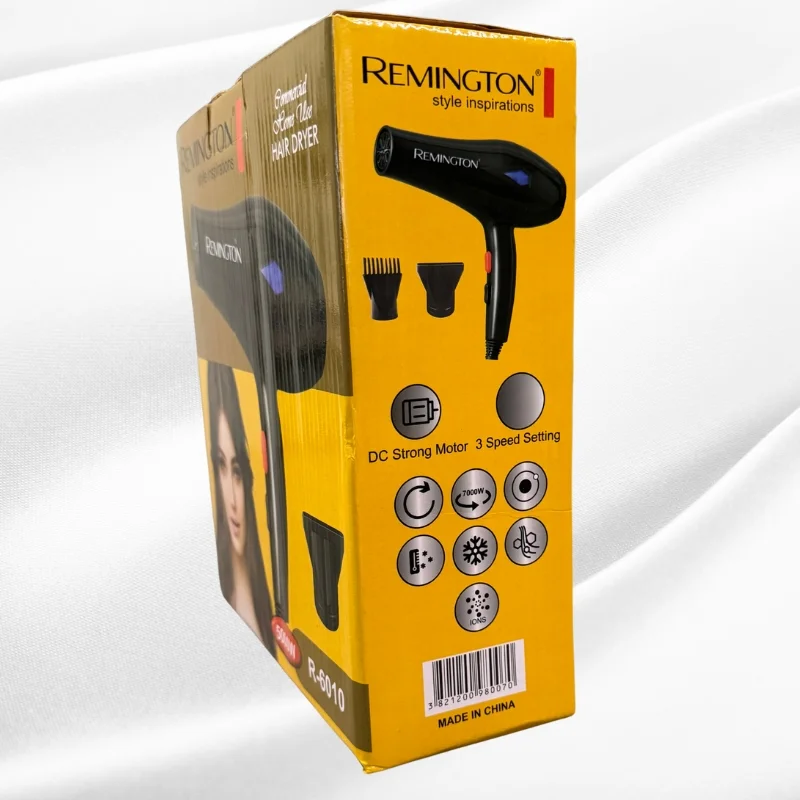 12_1759825396.webp Remington Hair Dryer R-6010 Professional Ionic Dryer with 3 Speed Settings and DC Strong Motor - Image 1