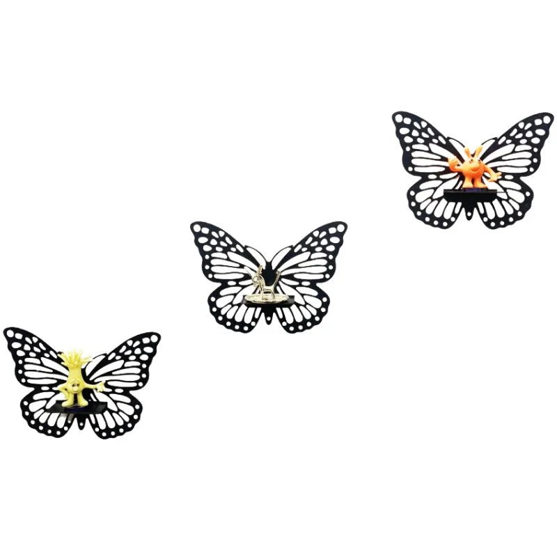 1_1774701984.webp Wooden Butterfly Wall Shelf | Laser Cut MDF Wall Art Decor | Decorative Floating Shelf & Candle Holder | pack of 3 - Image 1