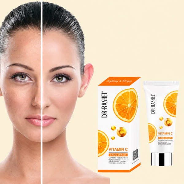 Dr. Rashel Vitamin C Brightening Facial Cleanser with Hyaluronic Acid | Deep Cleansing & Anti-Aging Formula | 80ml | Imported