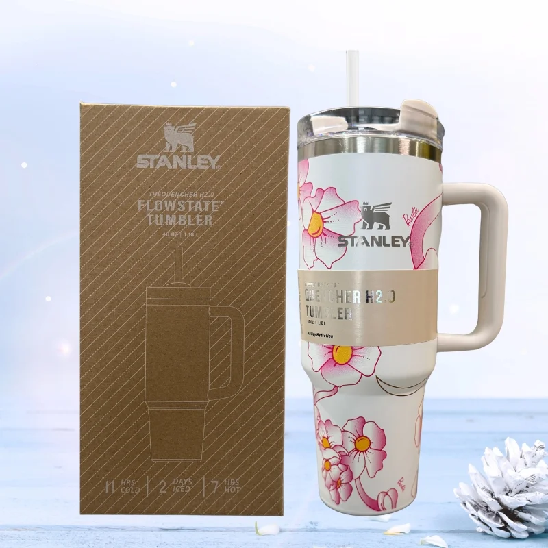 2_1759306586.webp White Barbie Stanlay Tumbler | H2.0 Tumbler 1.18L Limited Edition Double Wall Vacuum Insulated - Image 1