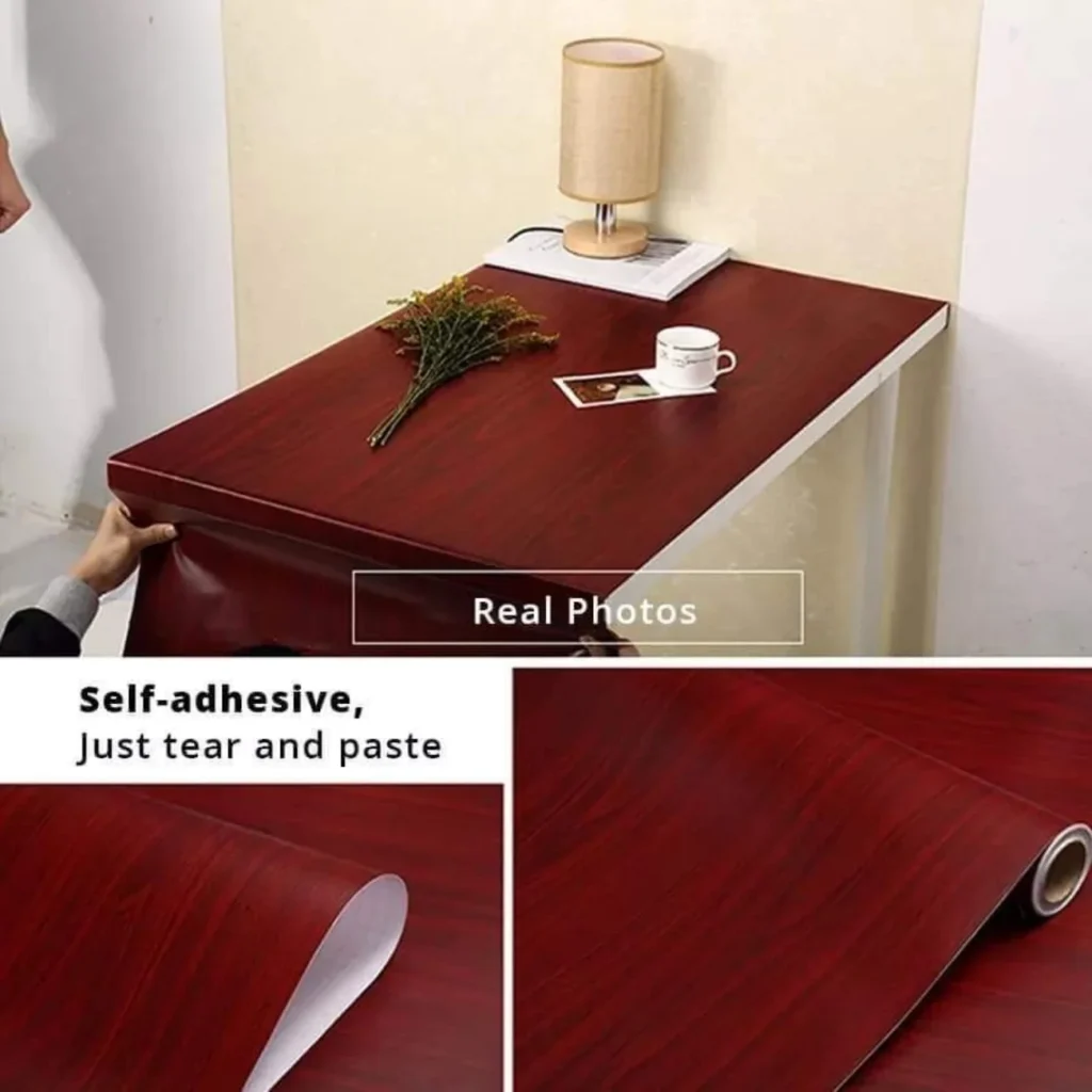 YM500 self-adhesive wooden sheet peel and stick wallpaper for furniture and kitchen décor