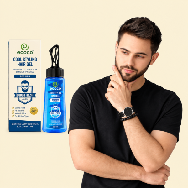 ECRIN Cool Styling Hair Gel 280ml with Active Collagen Strong Hold & Cool Fresh Effect