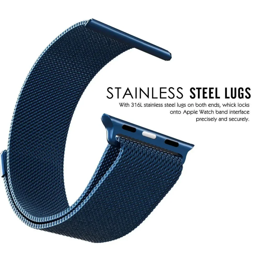 5_1756212386.webp Blue | Apple Watch Milanese Magnetic Loop Strap | Stainless Steel Band | 42mm / 44mm / 45mm - Image 1