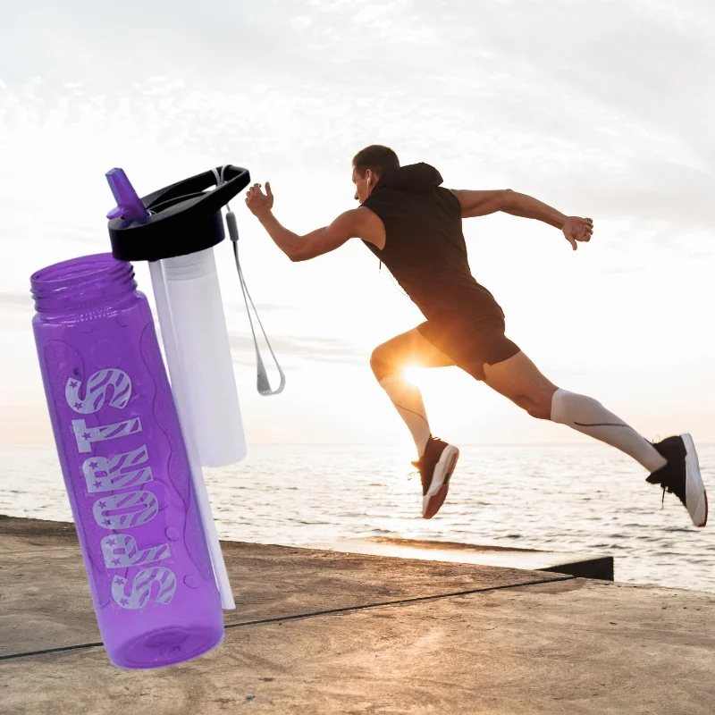 5_1764932936.webp Purple Stylish Water Sport Bottle 1000ml with Straw | Leakproof BPA-Free Hydration Bottle for School, Gym & Travel - Image 1