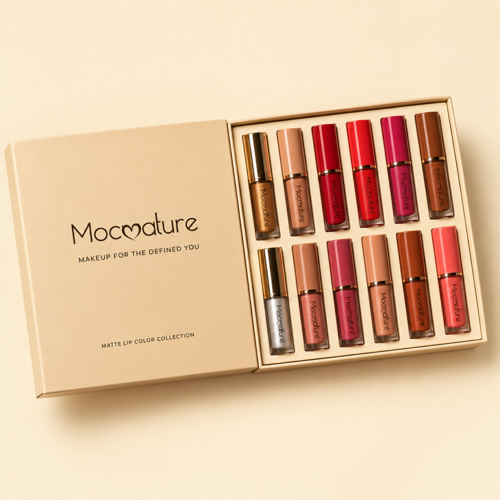 12 Pcs Mocallure matte liquid lipstick set with high-pigment waterproof shades