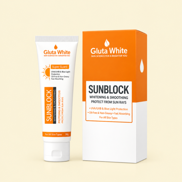 Gluta White SunBlock SPF 60 | Moisturizing & Brightening Sunscreen for All Skin Types