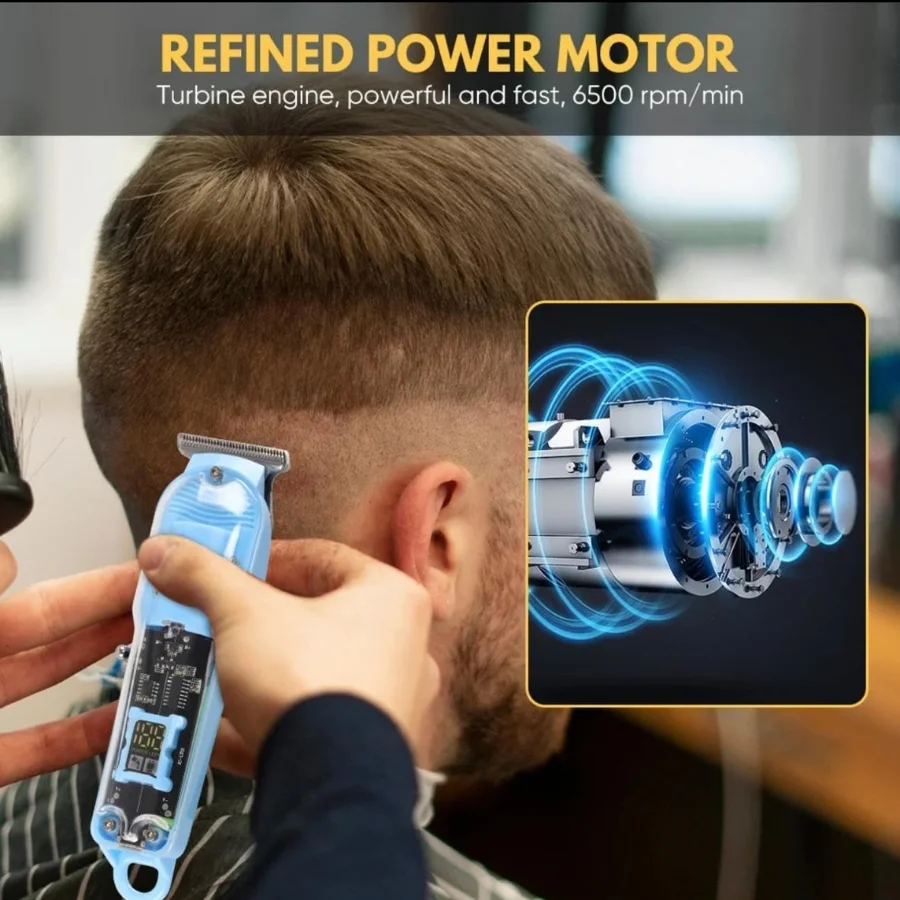 7_1756135163.webp Transparent LCD Electric Hair Trimmer | USB Rechargeable | Professional Grooming - Image 1