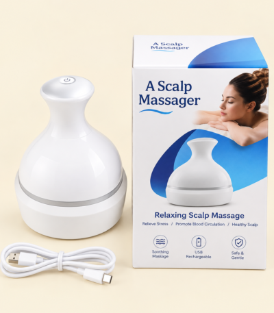 Electric Scalp Massager with 4 clusters rechargeable handheld relaxation tool