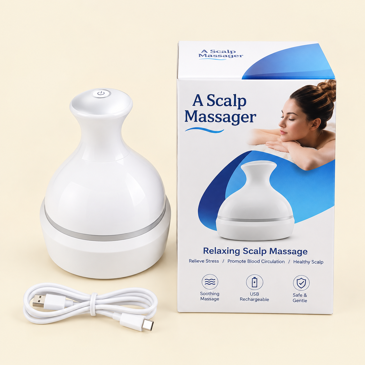 7de61963-845b-4946-8dfe-5ccae4197fbc Electric Scalp Massager with 4 clusters rechargeable handheld relaxation tool