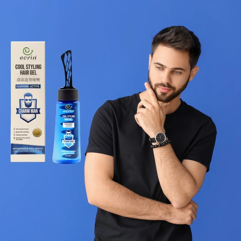 8_1760596299.webp ECRIN Cool Styling Hair Gel 280ml with Active Collagen Strong Hold & Cool Fresh Effect - Image 1