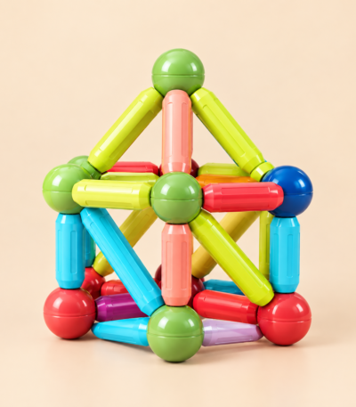 25 Pcs Magnetic Building Blocks Set with colourful rods and balls for kids