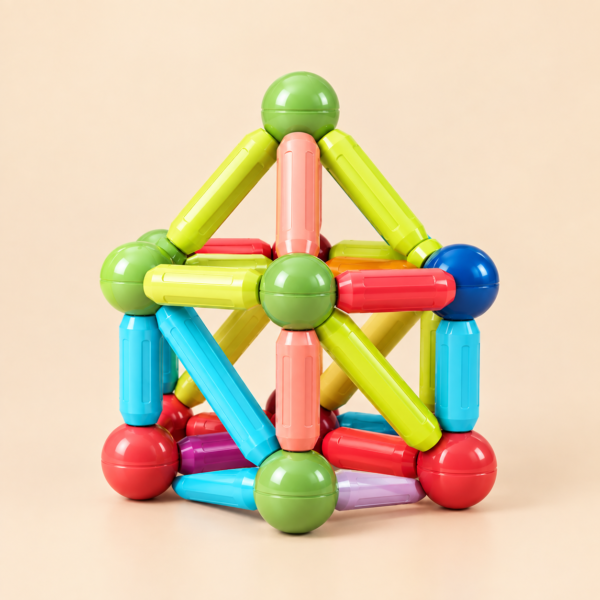25 Pcs Magnetic Building Blocks Set with colourful rods and balls for kids