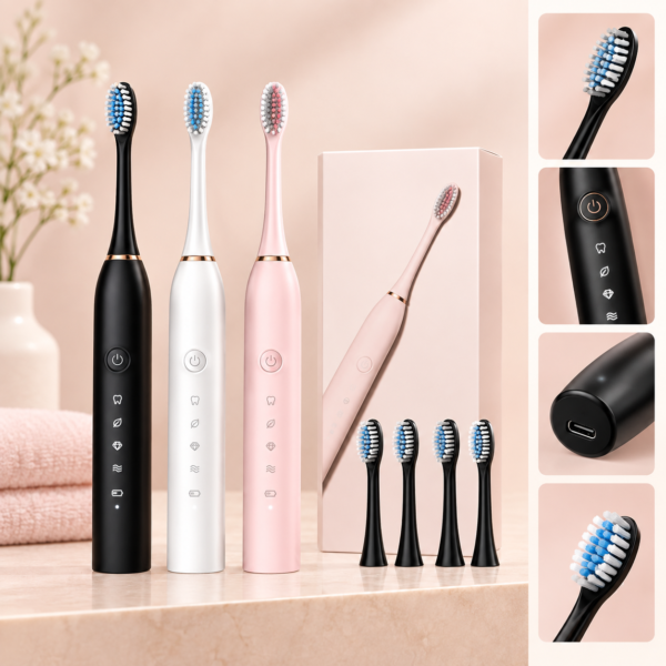 X3 Sonic Electric Toothbrush Rechargeable | USB Fast Charging Toothbrush with 5 Modes Deep Cleaning Whitening & Gum Care