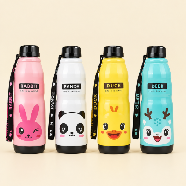 650ml BPA-free kids water bottle with cute Minions panda and rabbit design