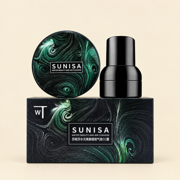 SUNISA 3-in-1 Air Cushion CC & BB Cream | Waterproof Moisturizing Foundation with Sponge