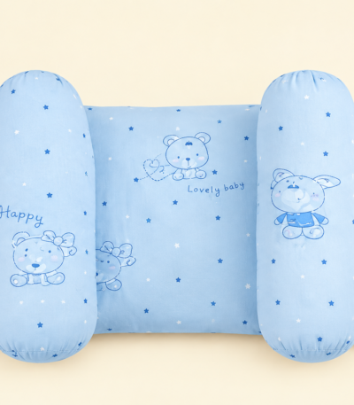 Soft breathable baby head shaping pillow for supervised newborn use