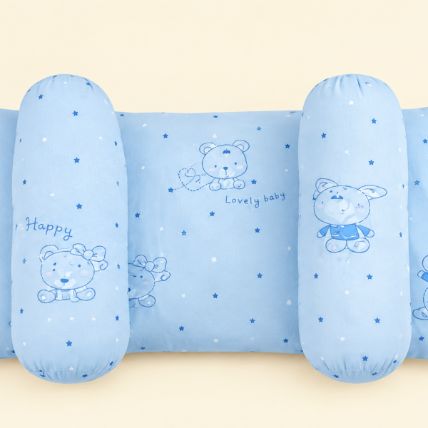 Soft breathable baby head shaping pillow for supervised newborn use