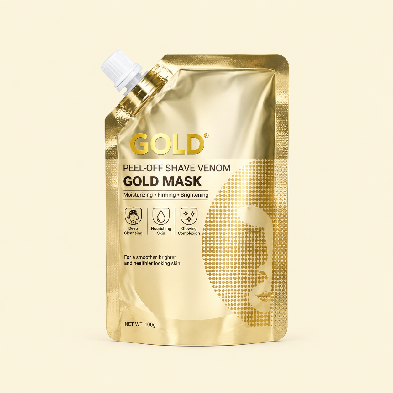 ChatGPT Image Sep 11, 2026, 04_59_51 PM Retinol snake venom peptide gold mask moisturizing skincare cream 100g