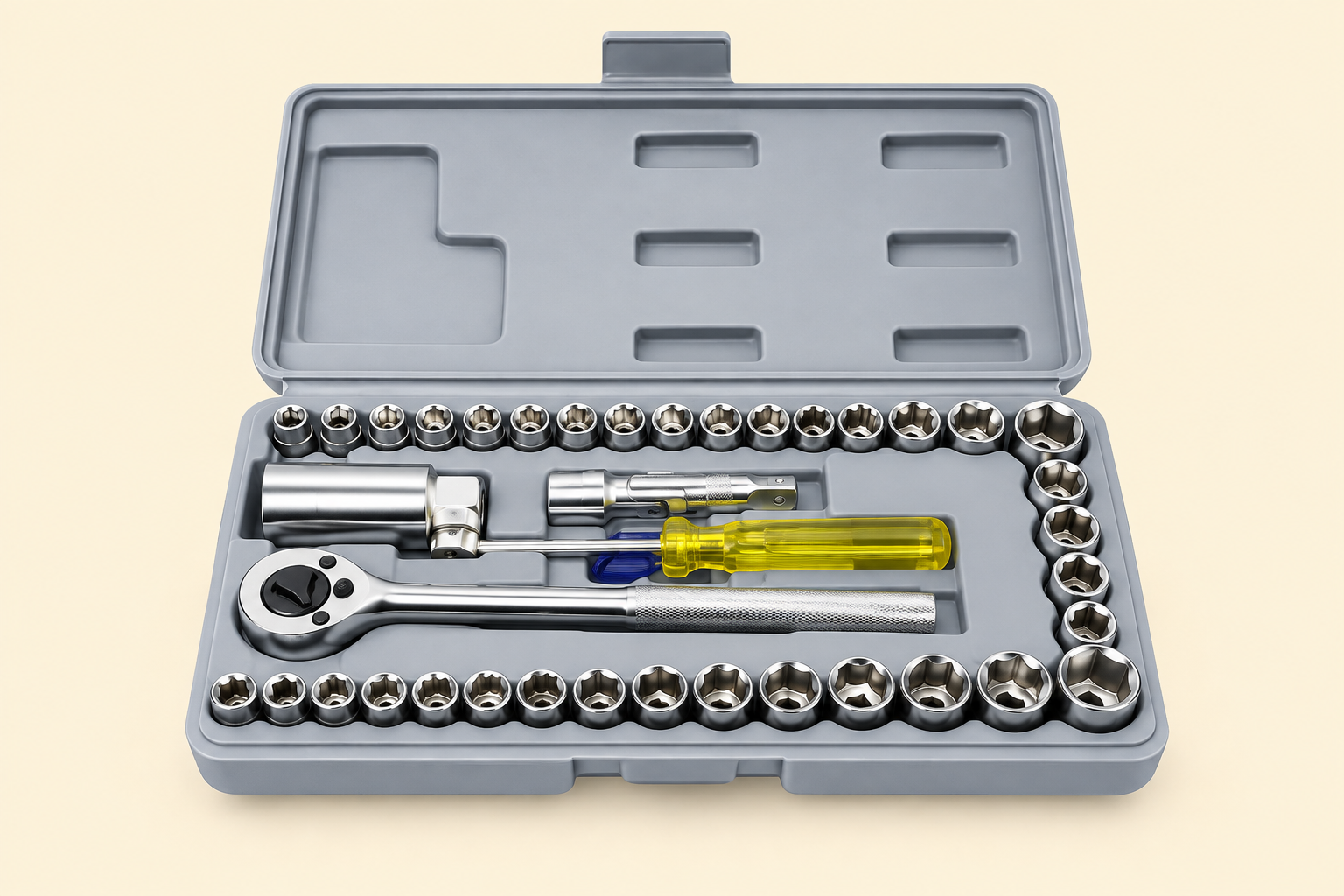ChatGPT Image Sep 11, 2026, 12_25_38 PM 40pcs Aiwa Socket Wrench Tool Kit | Durable Stainless Steel Multi-Purpose Repair Set - Image 1