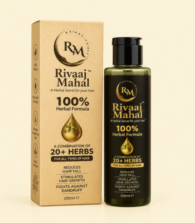 Rivaaj Mahal Herbal Hair Oil with 20+ herbs for strong and healthy hair