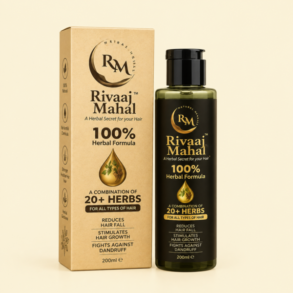 Rivaaj Mahal Herbal Hair Oil with 20+ herbs for strong and healthy hair