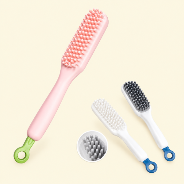 Self-Cleaning Hair Brush & Telescopic Comb | Detangling Brush with One-Pull Cleaning Mechanism | Random Color