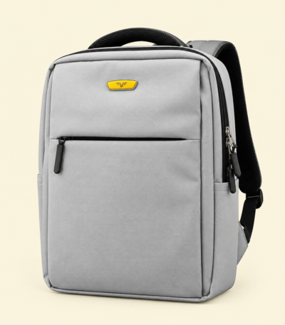 Light silver Dell laptop backpack with lightweight durable and water-resistant design for travel and wor