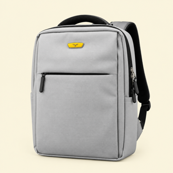 Light silver Dell laptop backpack with lightweight durable and water-resistant design for travel and wor