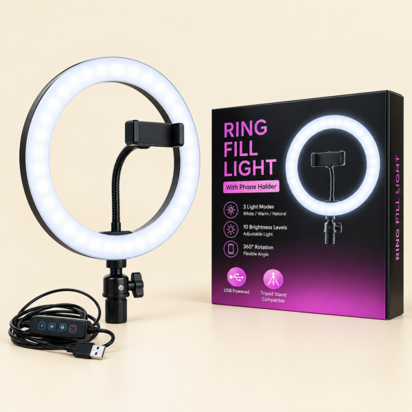 10-Inch LED Ring Light Kit for Video Making & Photography | Adjustable Brightness & Color Temperature