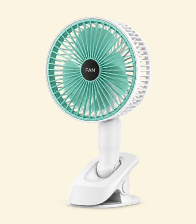 Rechargeable 3-in-1 clip fan for handheld, desktop, and wall-mounted use