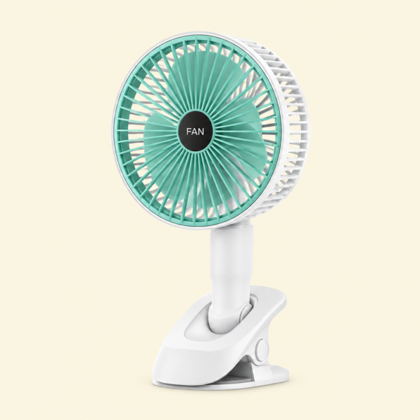 Rechargeable 3-in-1 clip fan for handheld, desktop, and wall-mounted use