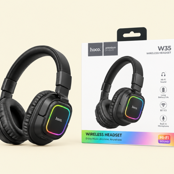 Lelisu LS-258 Wireless Stereo Headphones | Bluetooth 5.4 Over-Ear Headset with Type-C Charging & LED Lights