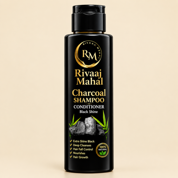 Rivaaj Mahal Charcoal Shampoo + Conditioner 2-in-1 | Black Shine Formula