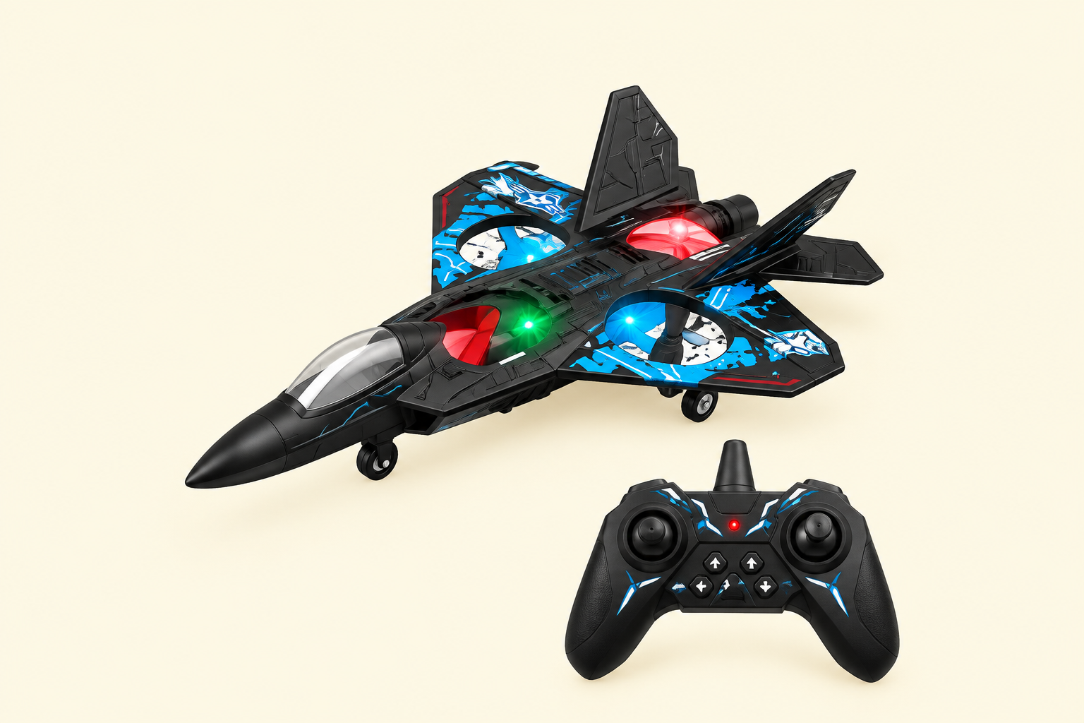 ChatGPT Image Sep 16, 2026, 12_26_45 PM Premium RC Fighter Jet Plane 2.4 | Remote Control Foam Airplane Toy with Lights & 3D Stunt Glider - Image 1