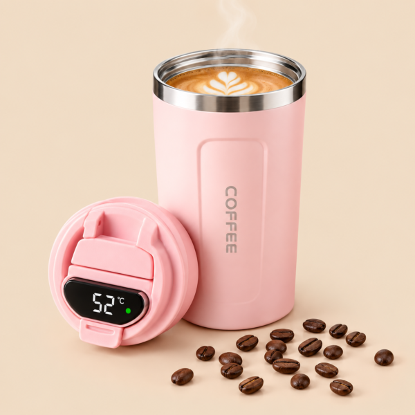 17oz Smart Temperature Display Coffee Mug – Insulated Stainless Steel Travel Mug