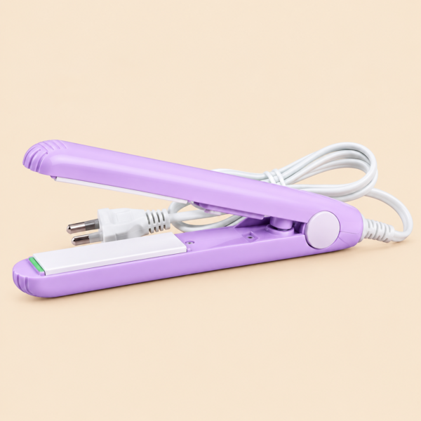 Mini Portable Ceramic Hair Straightener & Curler – 2-in-1 Travel Hair Styler