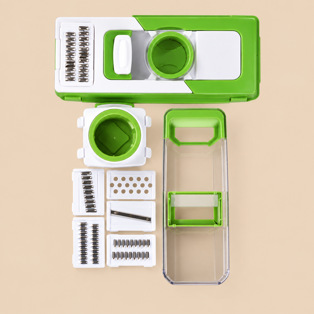 ChatGPT Image Sep 17, 2026, 10_35_58 PM Multifunctional 5-Blade Vegetable Cutter and Grater stainless steel kitchen tool