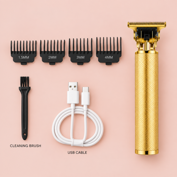 Professional T9 Hair & Beard Trimmer | Semi-Metal Body | Rechargeable Cordless Precision Clipper