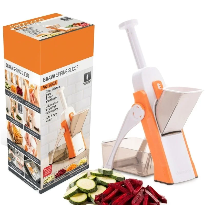 EasyToUse22_1775900704.webp Brava Spring Vegetable Slicer Chopper | Manual Mandoline Cutter / Grinder | Multi-Function Fruit & Vegetable Slicer - Image 1