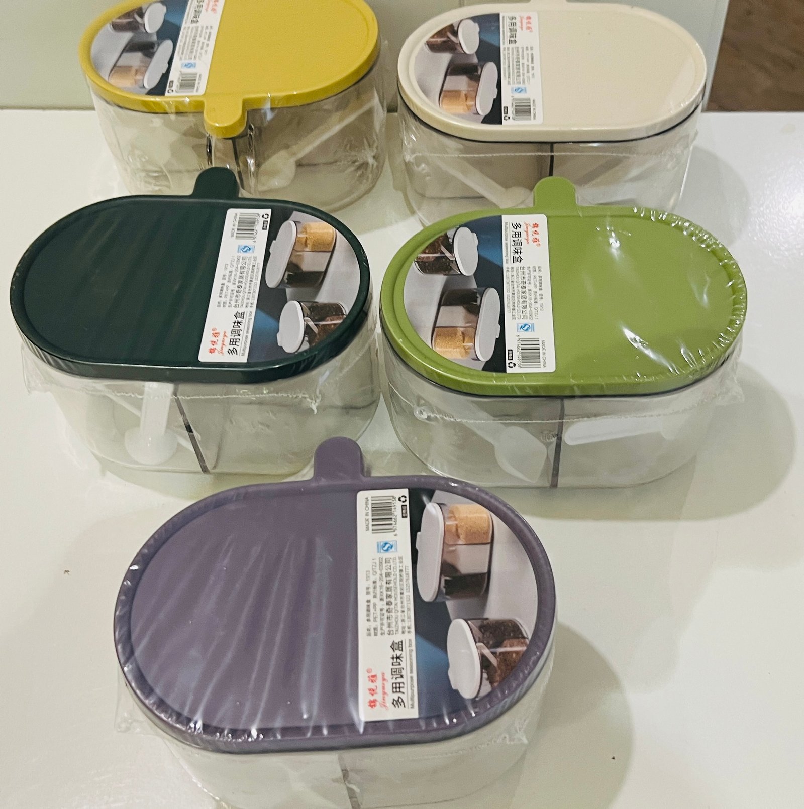 IMG_4193_1726835509.jpg 4 Compartments Spice Box | Masala Storage Box | Plastic Kitchen Organizer | Leak-Proof & Reusable - Image 1