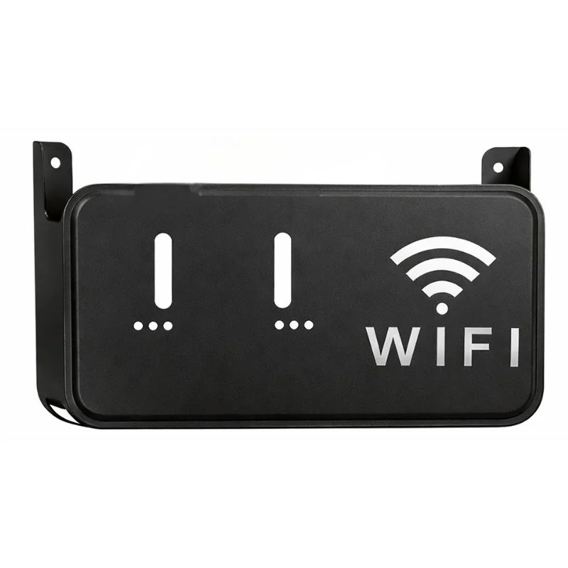 ProductImage-2025-12-23T131643.039_1766477992.webp Black WiFi Router Storage Box & Wall Mount Shelf Universal Cable Organizer | Space-Saving Holder for Modem, Set-Top Box & Smart Devices | Home & Office Use - Image 1